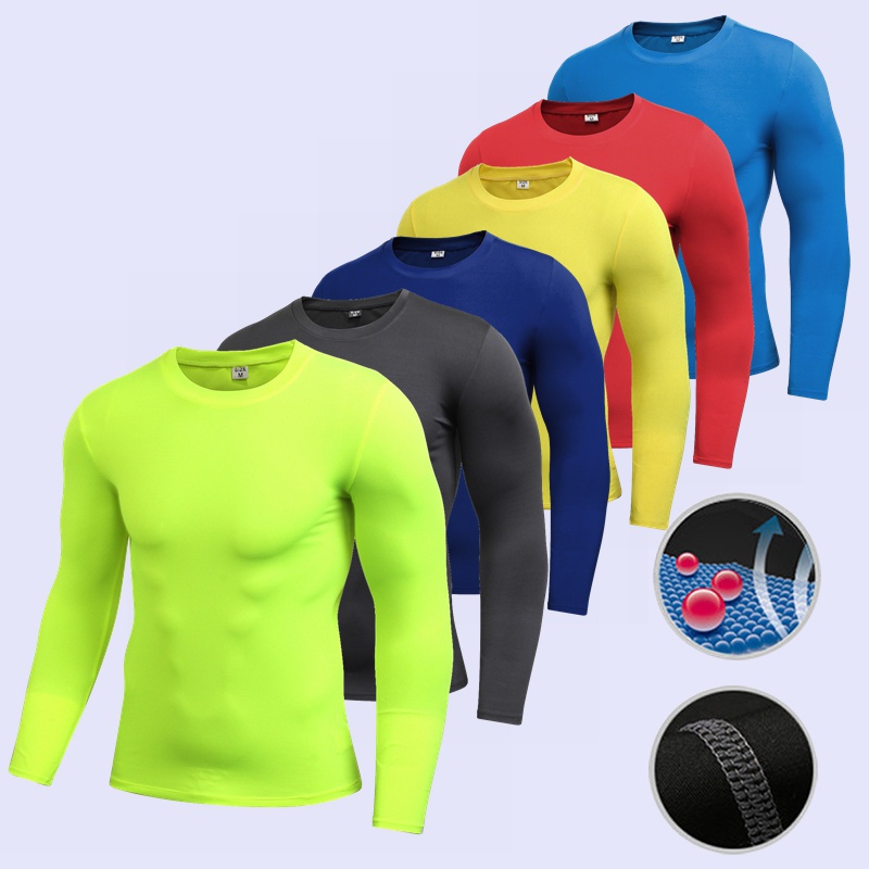 Running Gear Long Sleeve - Men Compression Running T-Shirt Fitness Tight