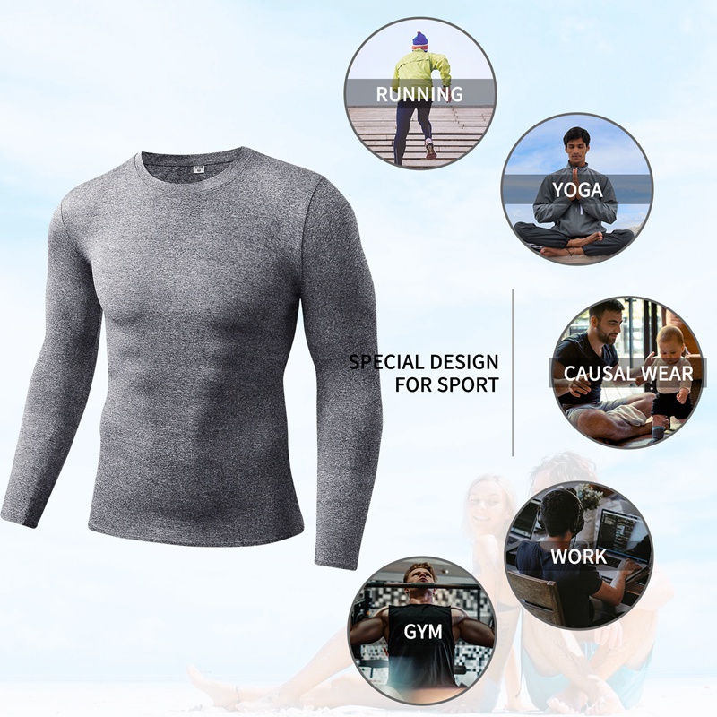 Men Compression Running T-Shir - Running Gear Long Sleeve recension och pris